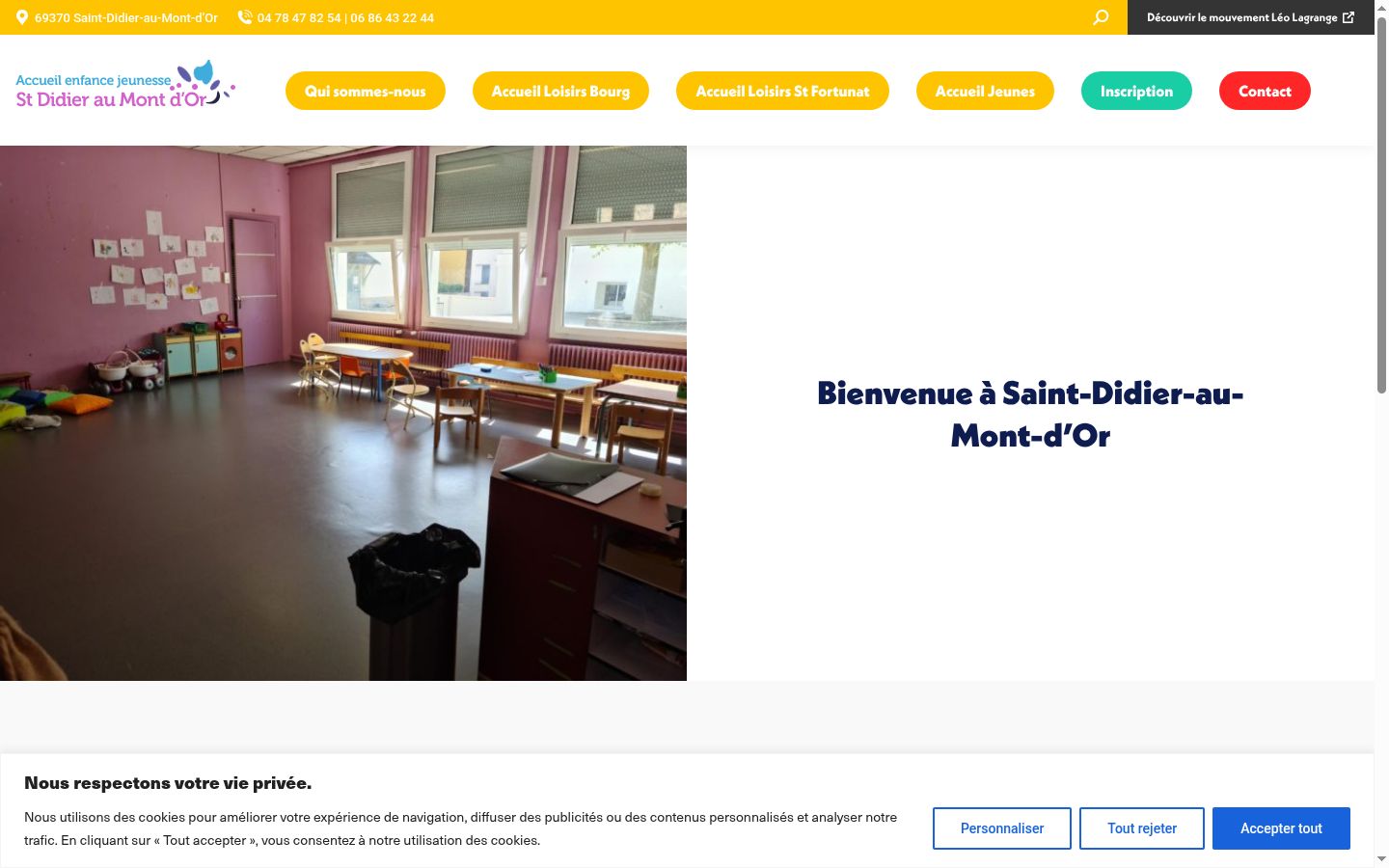 Captura de ecrã do banner de consentimento apresentado antes de qualquer interação