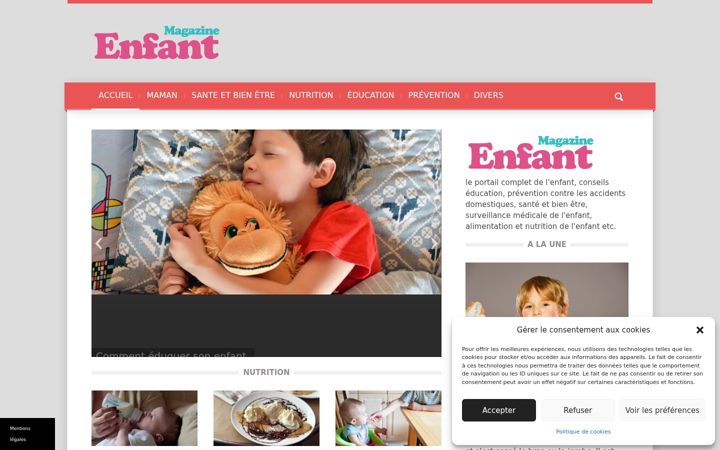 Screenshot of enfant-magazine.fr