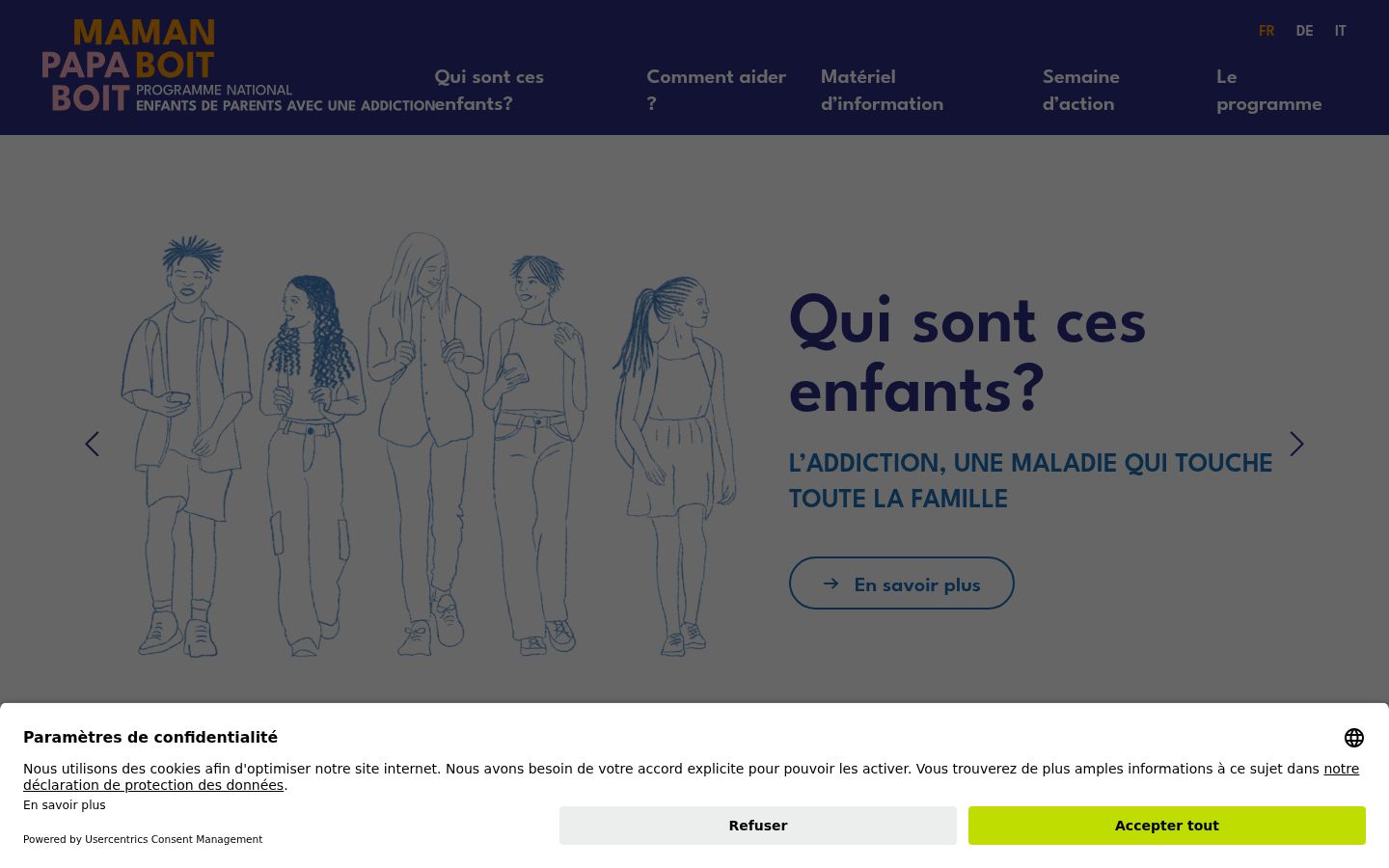 Screenshot of the consent banner shown before any interaction