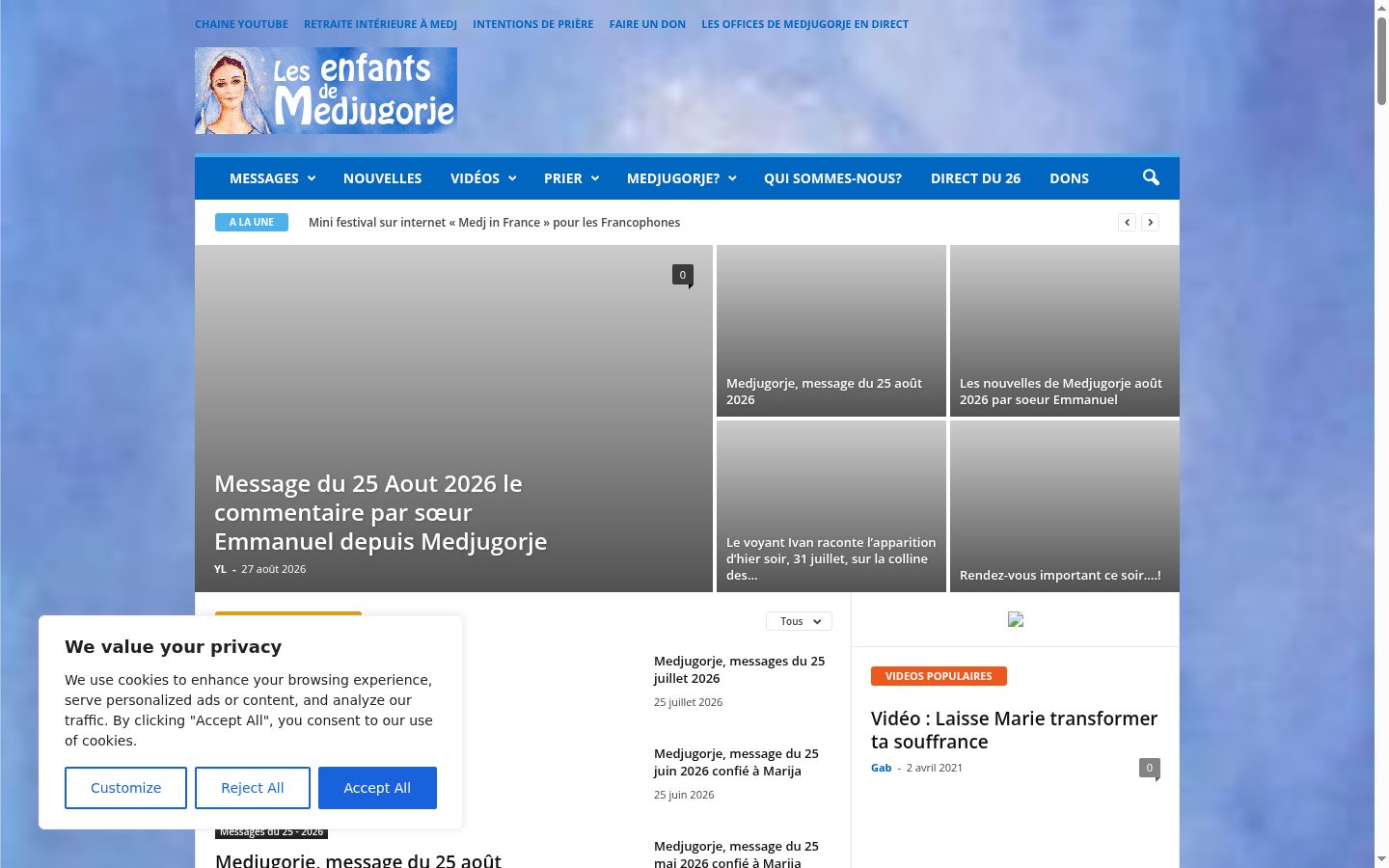 Screenshot of the consent banner shown before any interaction