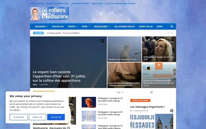 Screenshot of enfantsdemedjugorje.fr