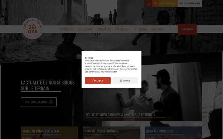 Screenshot stránky enfantsdudesert.org