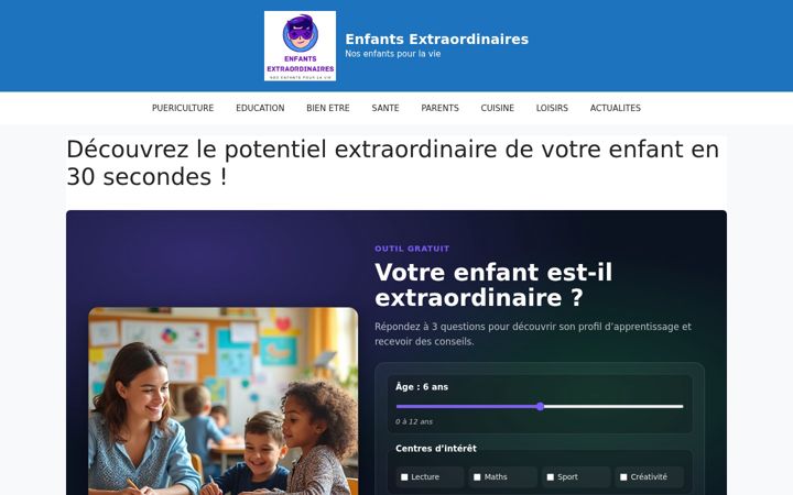 Screenshot of enfantsextraordinaires.com