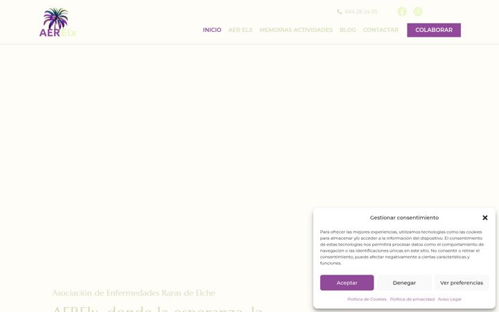 Екранна снимка на enfermedadesraraselche.es