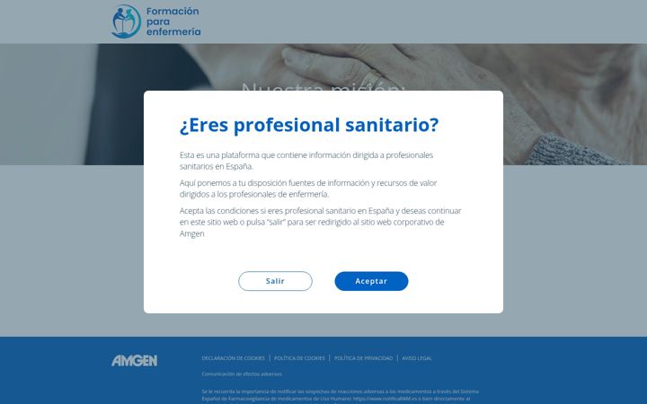 Екранна снимка на enfermeria-amgen.es