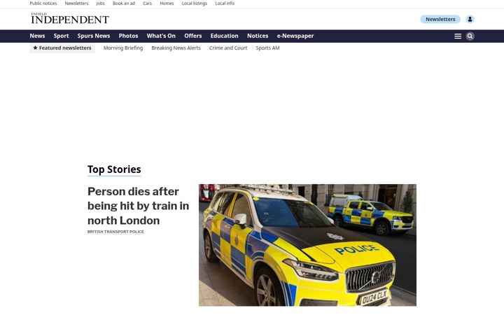 Skärmbild av enfieldindependent.co.uk