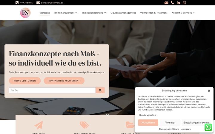 Skærmbillede af enfinanz.de