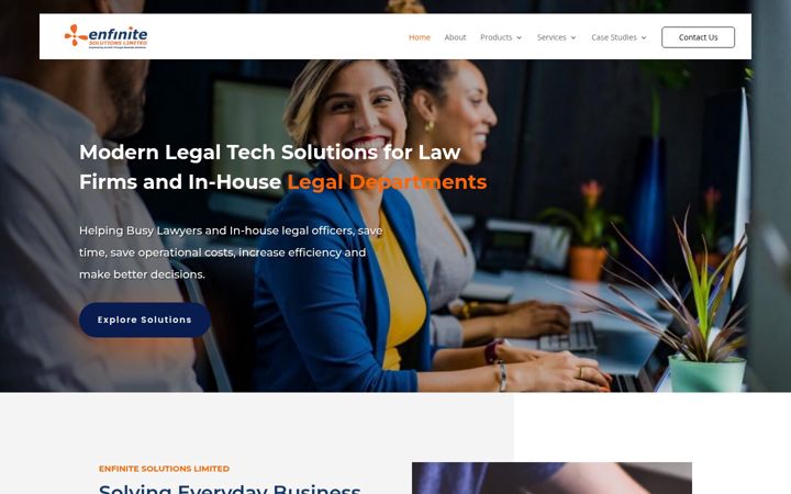 Screenshot of enfinitesolutions.com