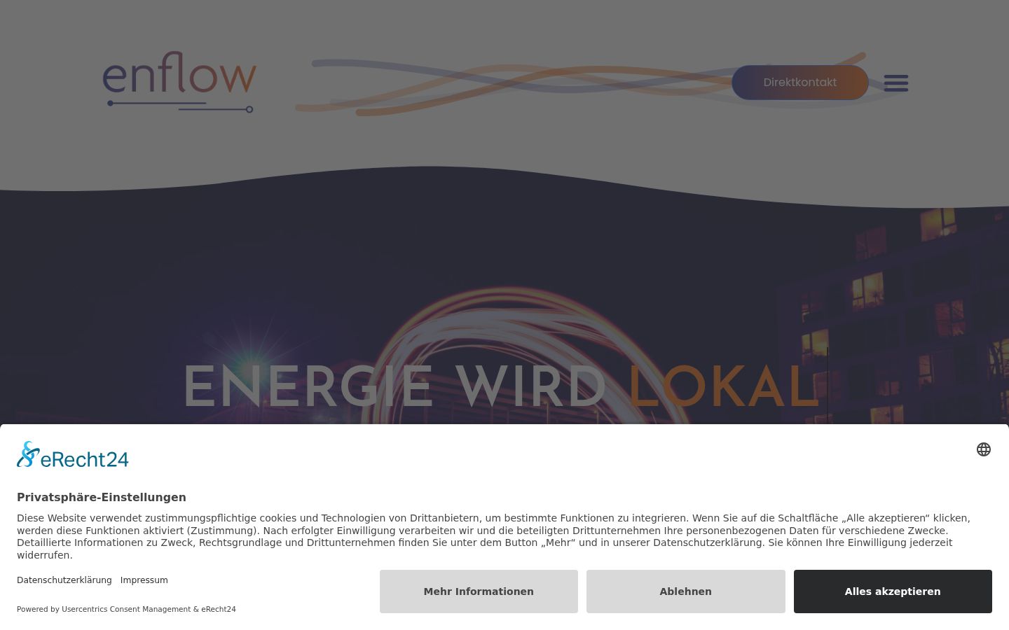 Screenshot des Einwilligungsbanners vor jeglicher Interaktion