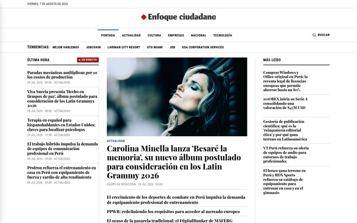 Screenshot of enfoqueciudadanoperu.com