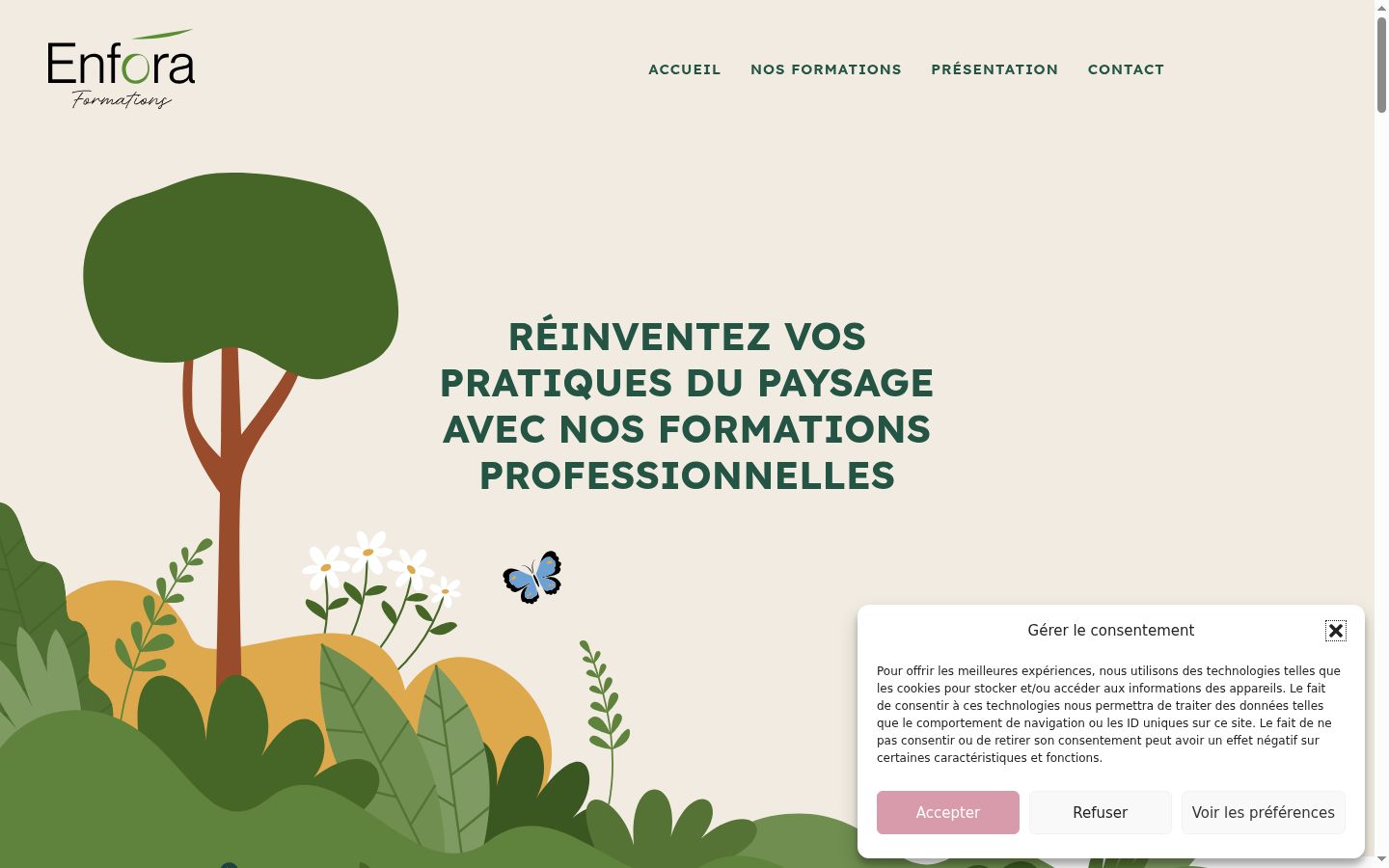Screenshot of the consent banner shown before any interaction