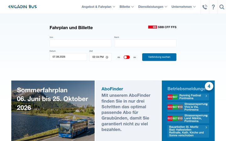 Ekrānuzņēmums no engadinbus.ch