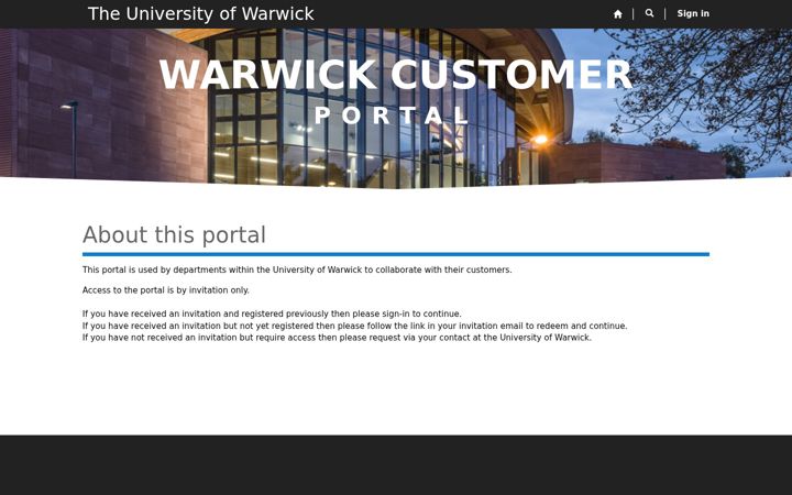 Skärmbild av engage.warwick.ac.uk