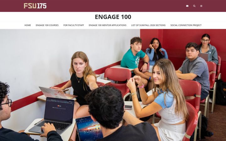 Screenshot of engage100.fsu.edu