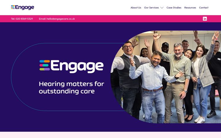 Skärmbild av engagecare.co.uk