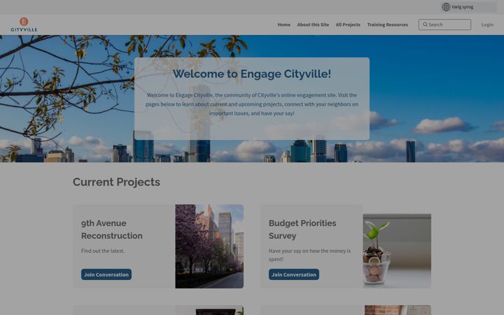 Screenshot of engagecityville.com