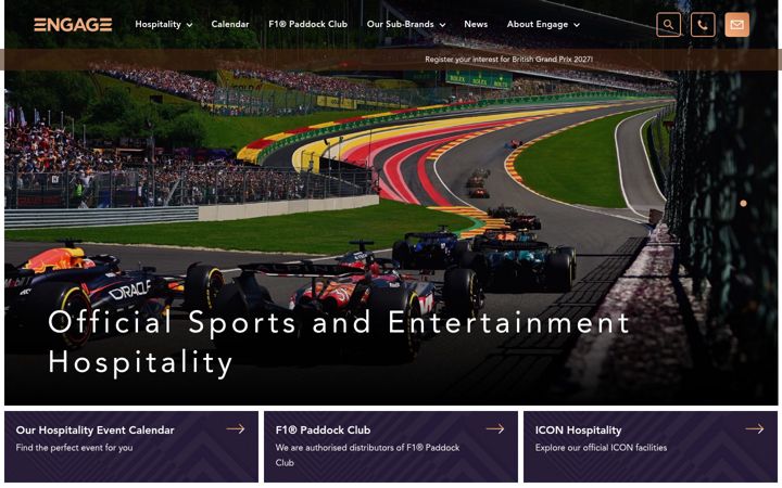 Screenshot of engagehospitality.co.uk