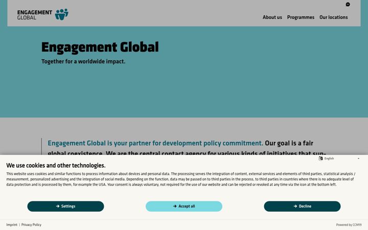 Screenshot ta' engagement-global.de