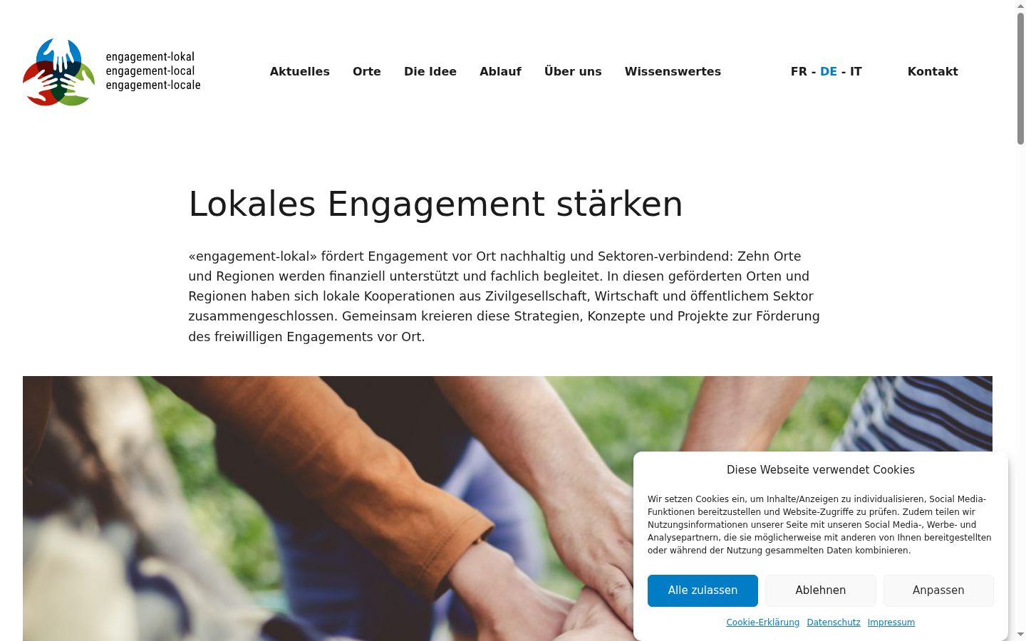 Screenshot of the consent banner shown before any interaction