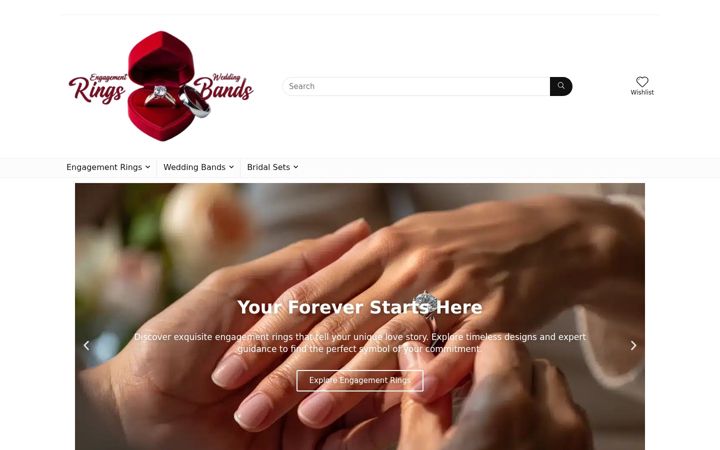 Screenshot of engagementringsandweddingbands.com