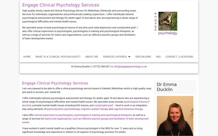 Screenshot of engagepsychology.co.uk