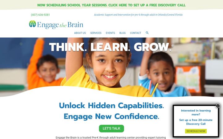 Screenshot of engagethebrain.org