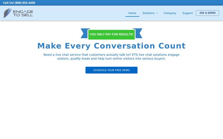 Screenshot of engagetosell.com