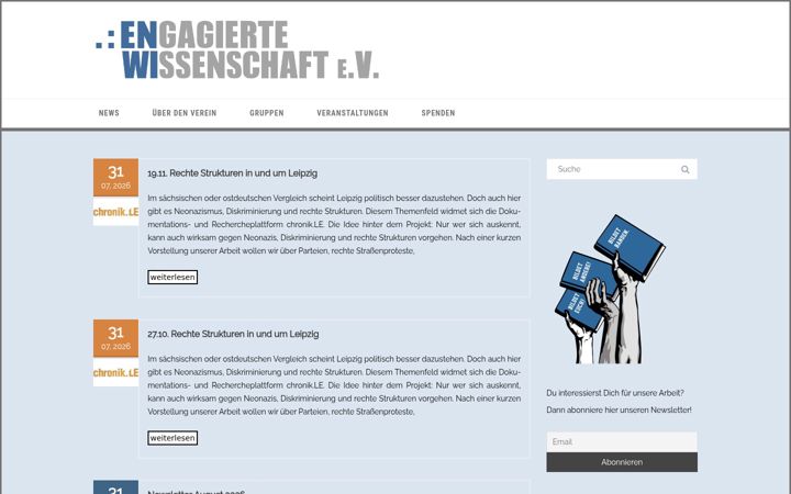 Screenshot of engagiertewissenschaft.de