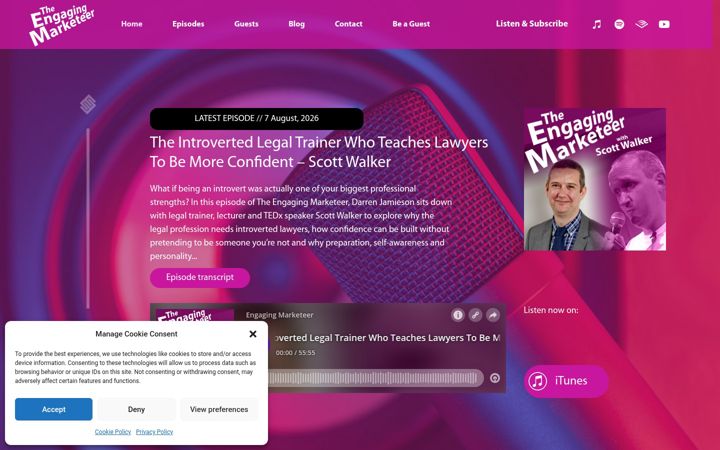 Screenshot of engagingmarketeer.com