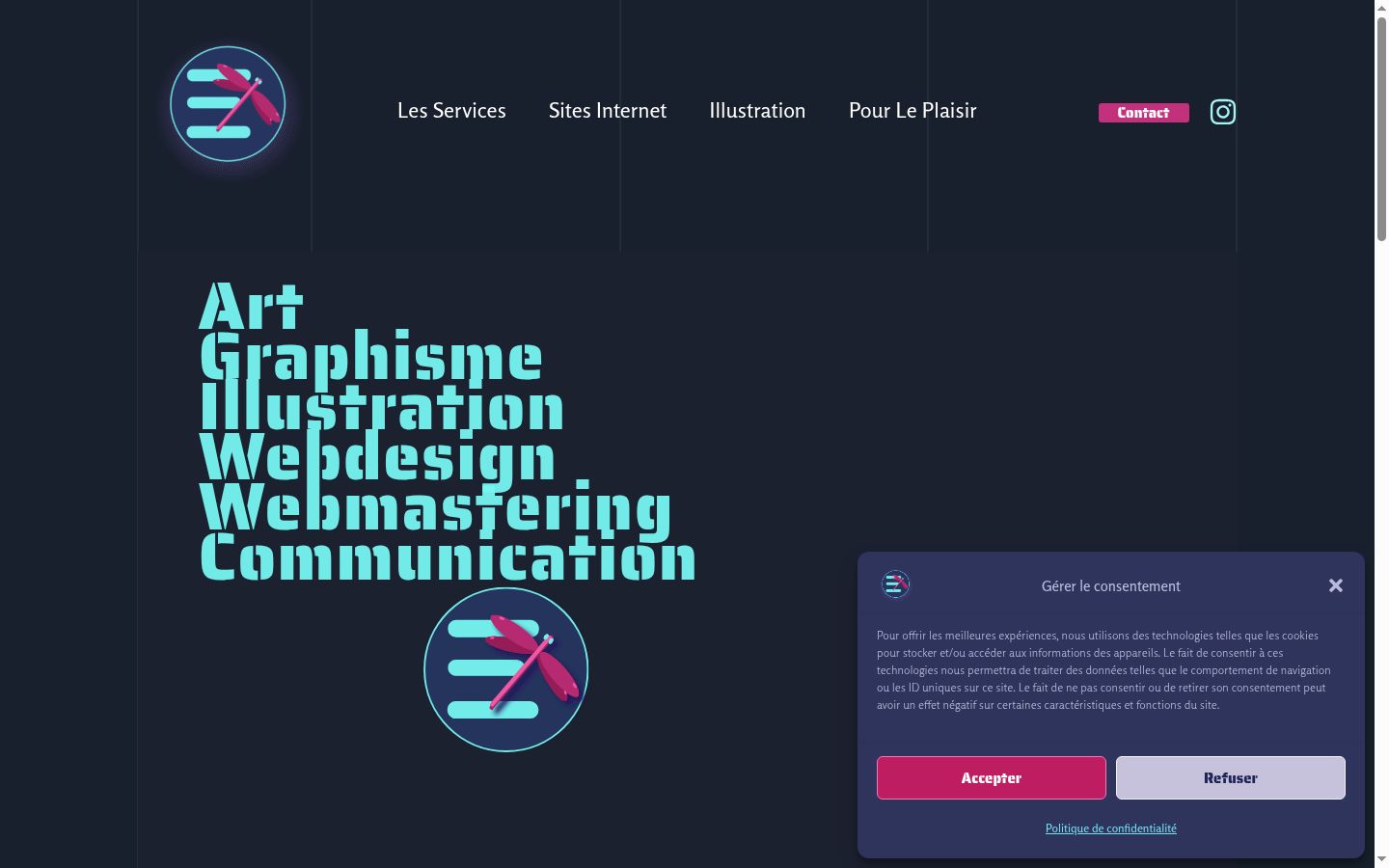 Screenshot of the consent banner shown before any interaction