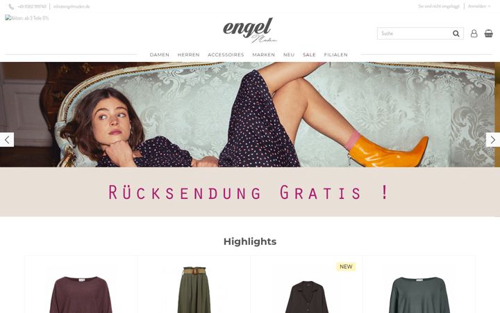 Ekrano kopija engel-moden.de