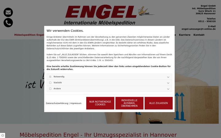 Captură de ecran a engel-umzug.de