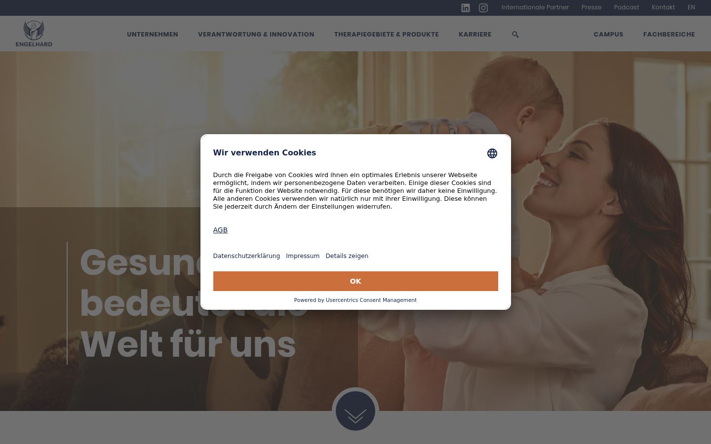 Screenshot of the consent banner shown before any interaction