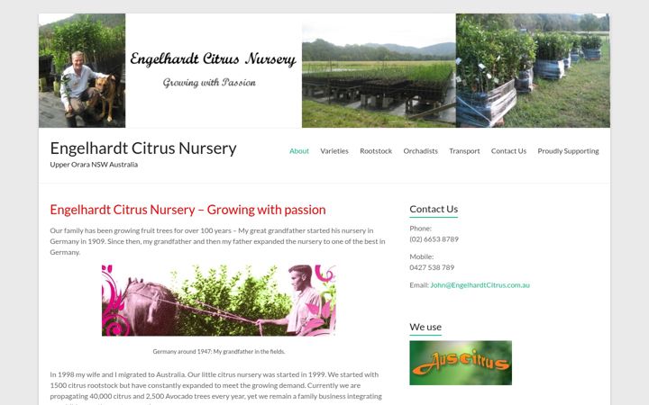 Screenshot of engelhardtcitrus.com.au