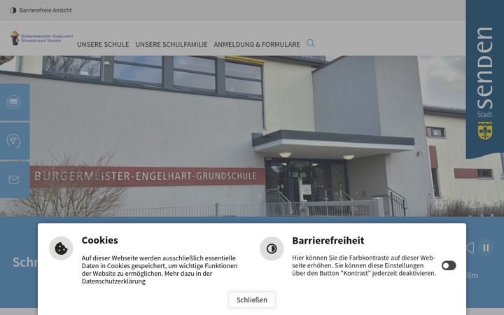 Screenshot of engelhartschule.de