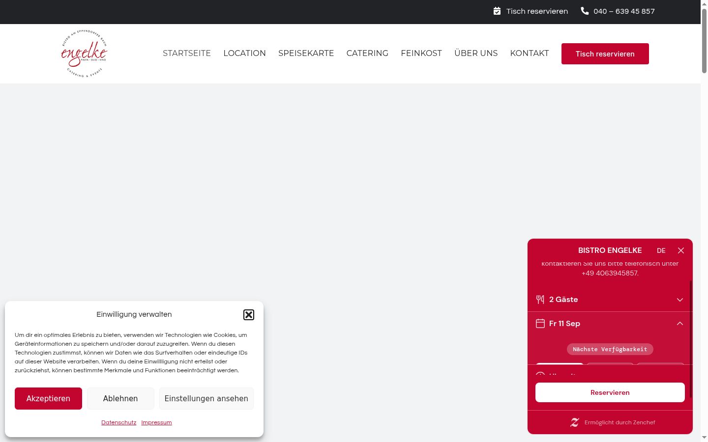 Capture d'écran de la bannière de consentement affichée avant toute interaction
