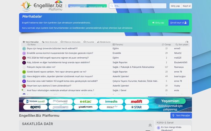Screenshot of engelliler.biz