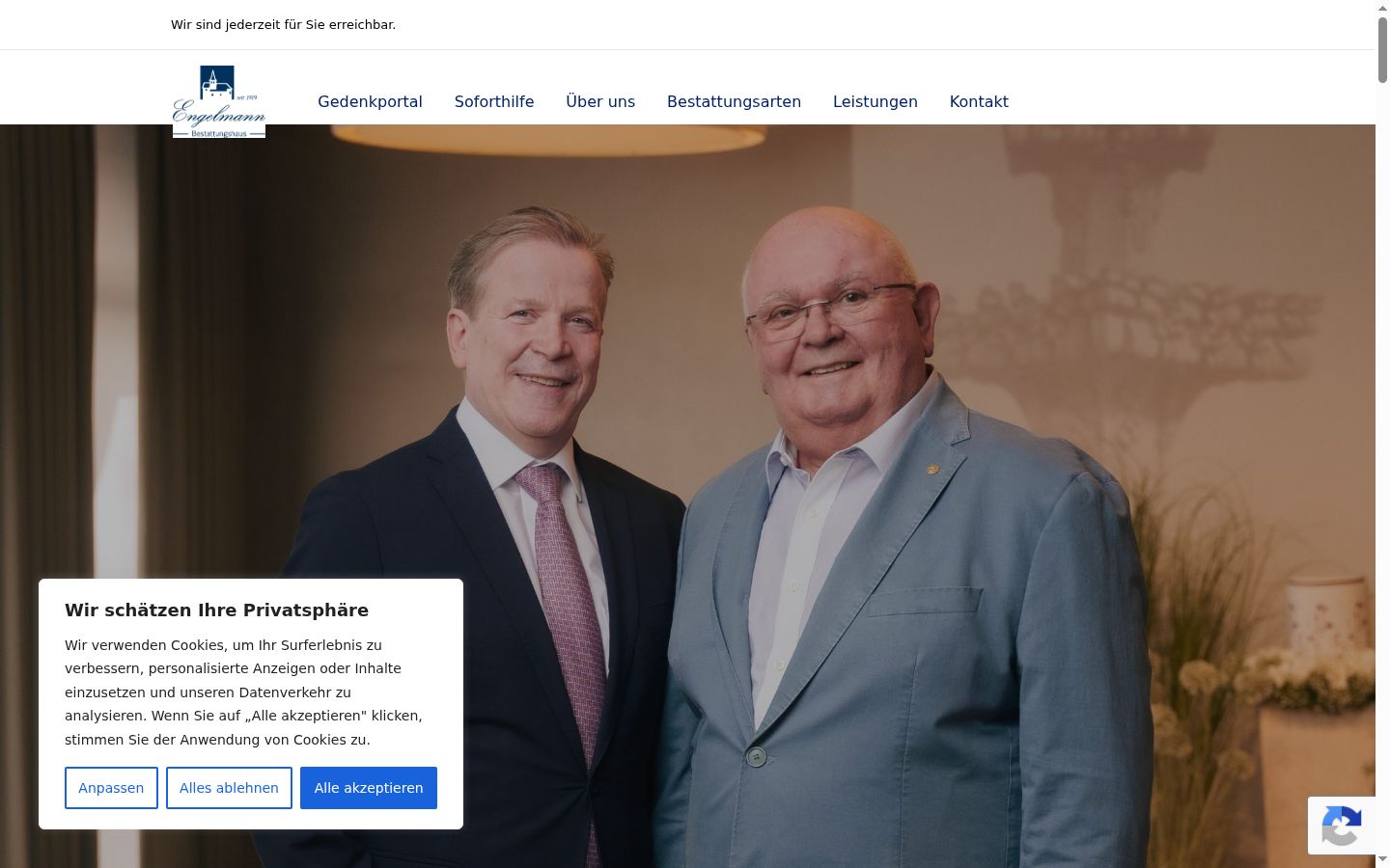 Skärmbild av samtyckesbannern som visades före någon interaktion