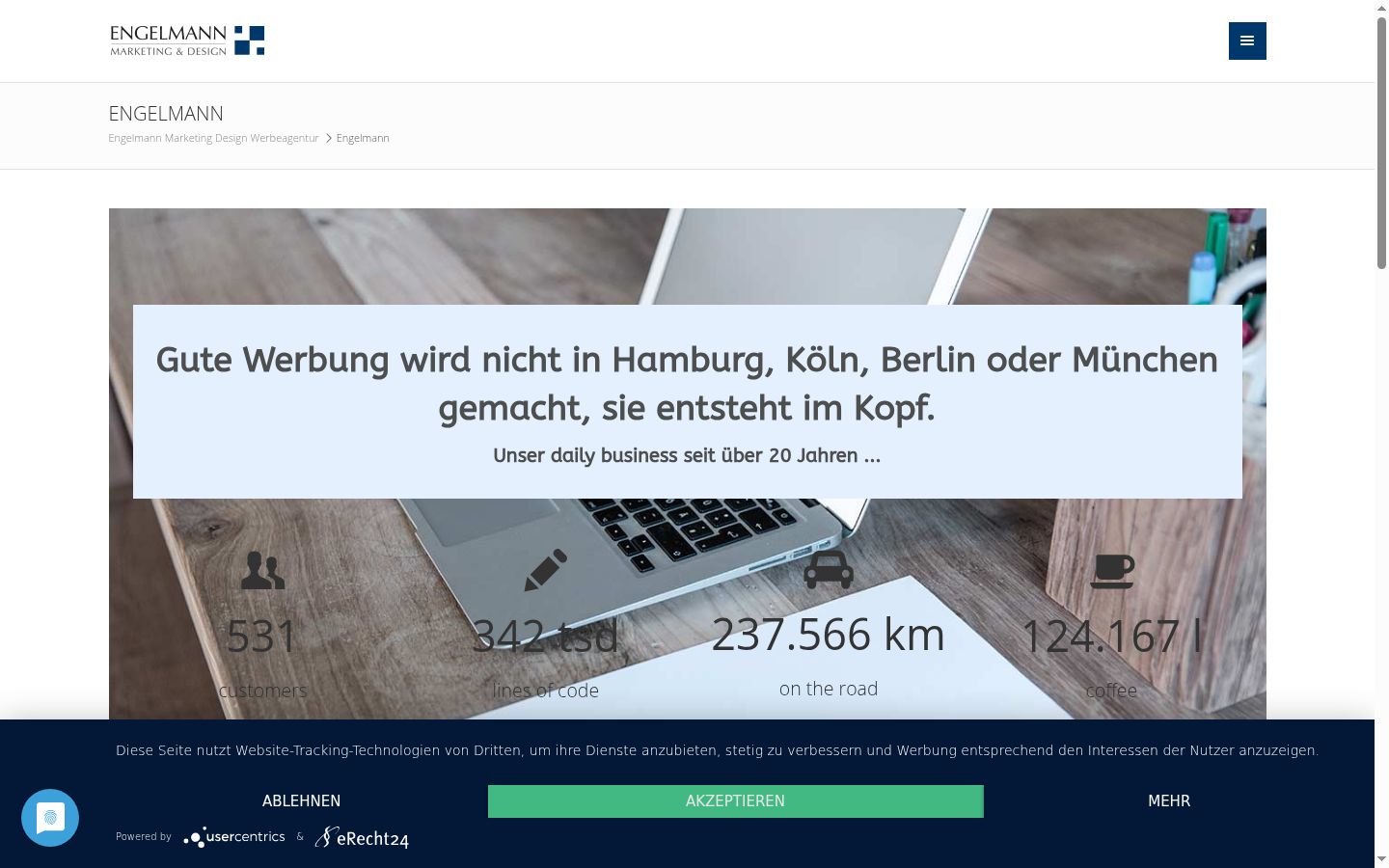 Screenshot of the consent banner shown before any interaction