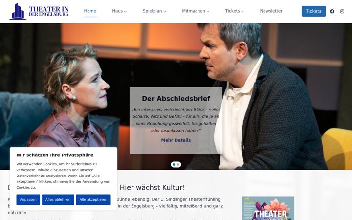 Screenshot of engelsburg-theater.de