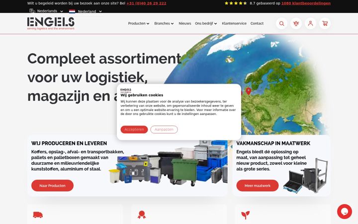 Ekrano kopija engelslogistiek.nl