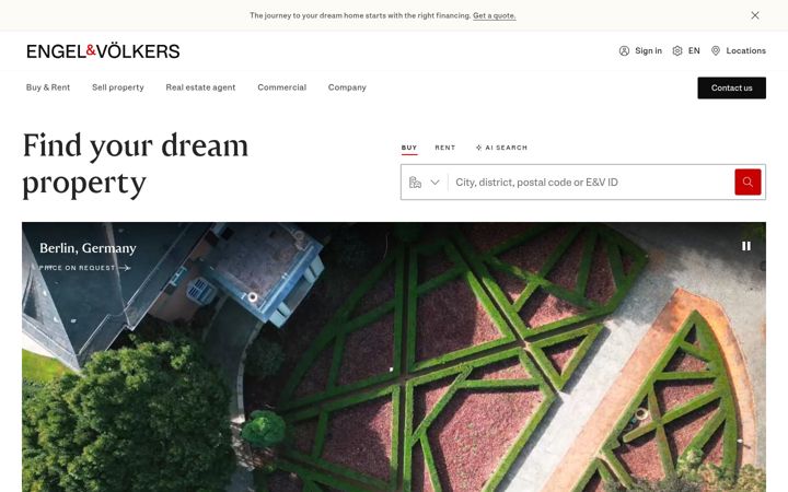 Captura de ecrã de engelvoelkers.com