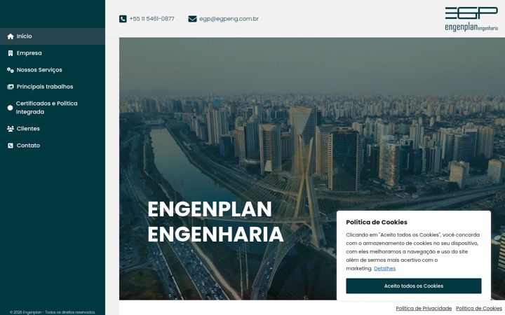 Screenshot stránky engenplan.com.br