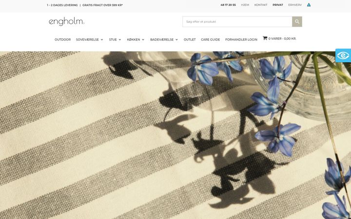 Skärmbild av engholmtextiles.dk