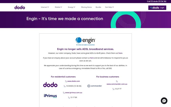 Screenshot of engin.com.au