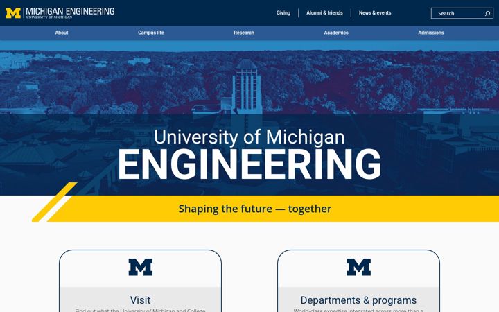 Screenshot of engin.umich.edu