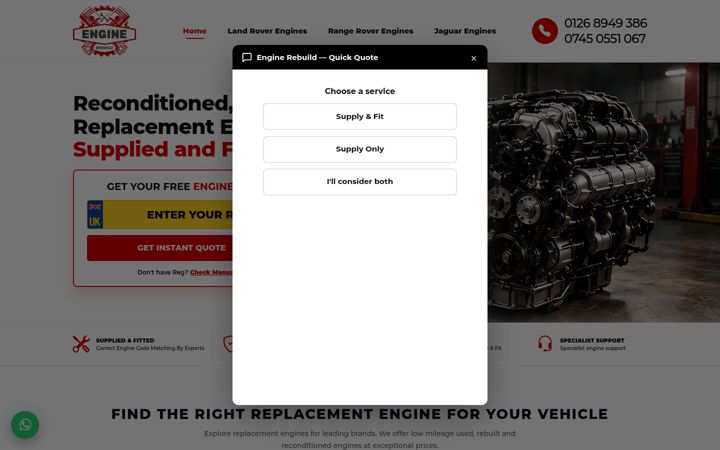 Screenshot of engine-rebuild.co.uk