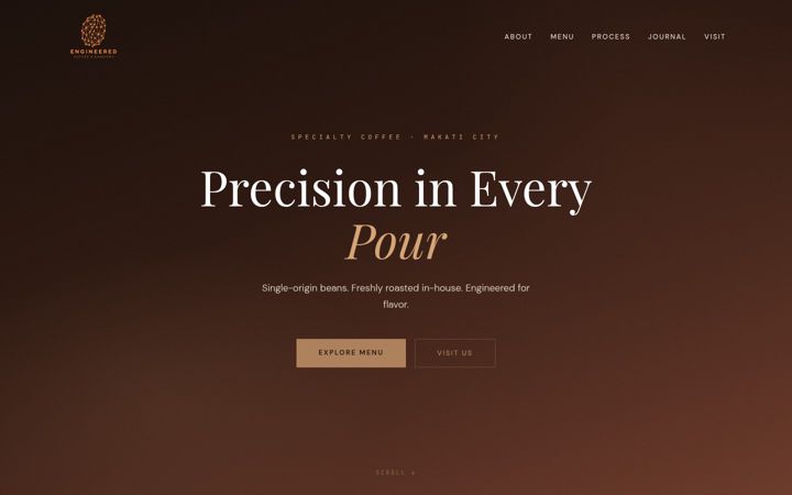 Screenshot of engineeredcoffee.com