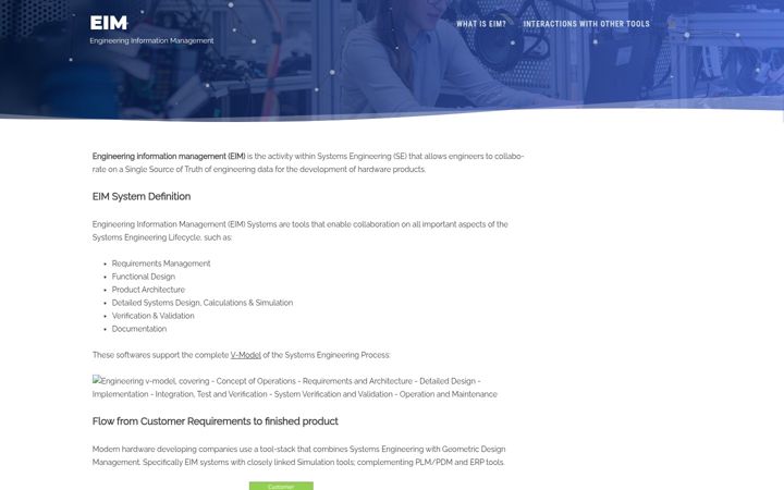 Screenshot of engineering-information-management.com