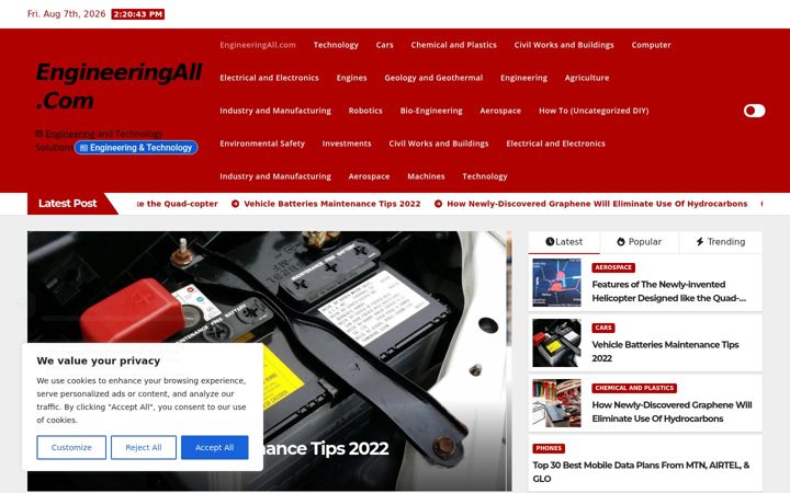 Screenshot of engineeringall.com